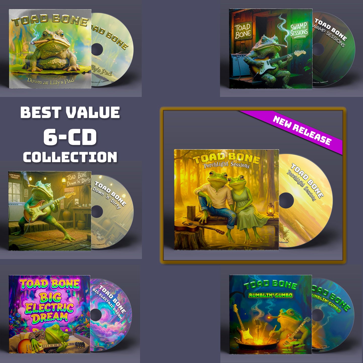 Toad Bone – 6-CD Collection | Complete Studio Album Set